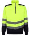 RG460 TRF670 Regatta High Visibility Pro 1/4 Zip Sweatshirt Yellow / Navy colour image